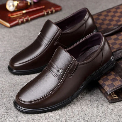 Leather Men Formal Shoes Luxury Brand Men's Loafers Dress Moccasins Breathable Slip on Black Driving Shoes Plus Size 37-46