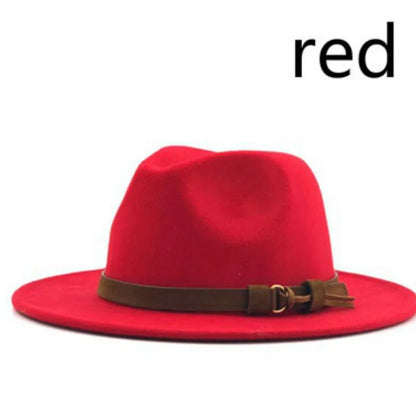 Fashionable Jazz Hats Autumn And Winter British Retro Top Hats Trendy Men's And Women's Woolen Hats Wide Brimmed Jazz Hats