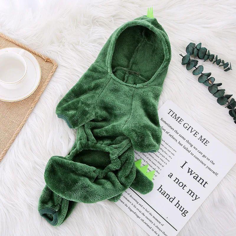 Traje de Cosplay em Fleece de Coral para Roupas de Cachorro Pequeno, Gato, Filhote, Chihuahua, Yorkshire, Casaco com Capuz, Tigre, Dinossauro