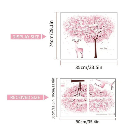 Ink Wall Stickers Wash Peach Blossom For Living Room Bedroom Home Flower Background Wall Decor Self-adhesive Sticker Wallpaper