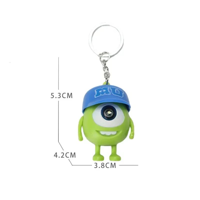 Monsters University Mike Chaveiro Luz de LED Som Anime Wazowski MrQ Bonecos de Ação Pingente Brinquedo Presente Fofo Presente de Aniversário para Crianças