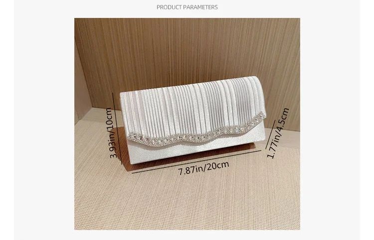 Glitter Ladies Silver Clutch Bag Envelope Evening Bag Fashion Elegant Long Purse Women Chain Shoulder Bags Wedding Party Handbag