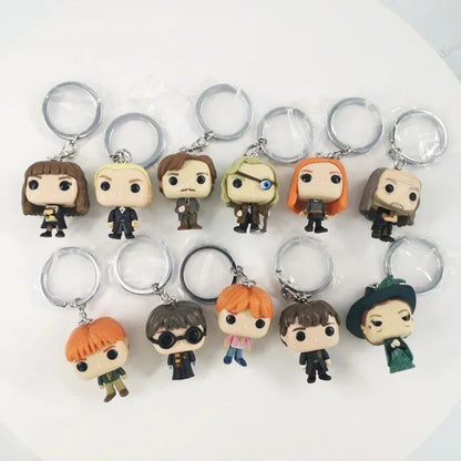 2025 Novo Chaveiro FUNKO Harry com Caixa Ginny Ron Fawkes Hedwig Hermione Pocket Boneco de Ação de Vinil Brinquedos Presentes Decoração