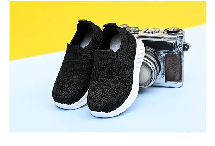 Baby Sneakers 2025 Fashion Children Flat Shoes Infant Kids Baby Girls Boys Solid Stretch Mesh Sport Running Sneakers Shoes