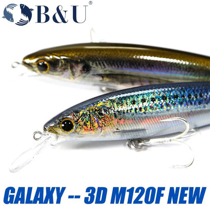 Iscas Artificiais Flutuantes B&U Minnow para Pesca em Água Salgada, Iscas Duras Crankbait para Corrico, Wobblers, Isca Artificial para Truta para Robalo