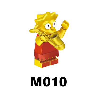 Blocos de Montar Desenho Animado Comédia Família Simpson Mini Bonecos Montáveis Blocos de Construção Brinquedos mold king boneco de ação
