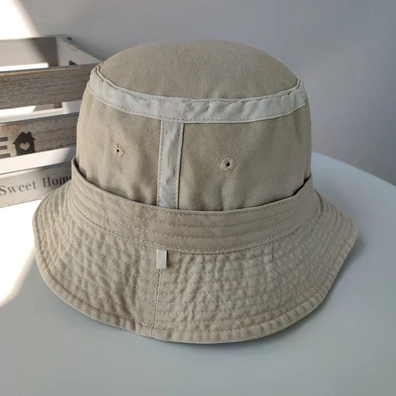 2025 Coreano Boné Pescador Jeans Lavado Cabeça Grande Masculino Chapéu de Sol Algodão Tamanho Grande 64cm Bob Panamá Unissex Tamanho Grande Boné de Pescador