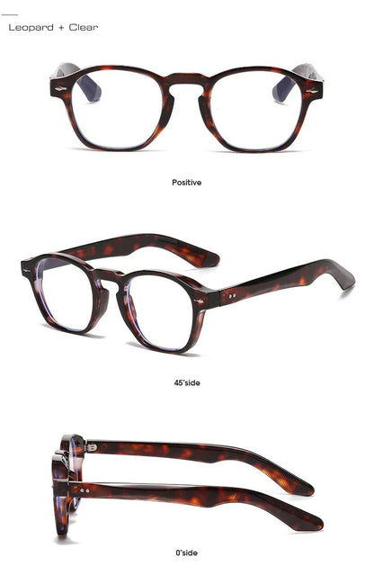 JNPCXI Retro Rivets Men Square Sunglasses Fashion Blue Green Trending Shades UV400 Women Clear Frame
