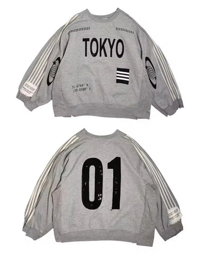 Y2K Harajuku Sume Gothic Klein Stone Embroidery Loose Long Sleeved T Shirt Hip Hop Men Women Stripe Polo Shirt Lapel Neck Shirt