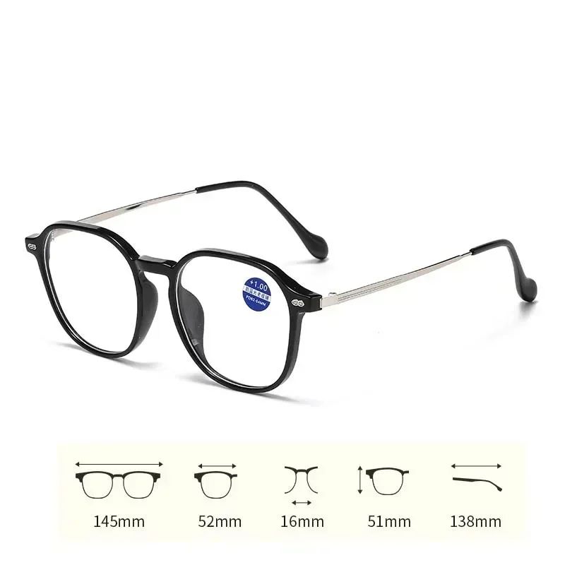 Fashion Multifocal Reaing Glasses Men Women Luxury Progressive Presbyopia Unisex Ultralight HD Lens Far Sight Eyewear +1.0+4.0