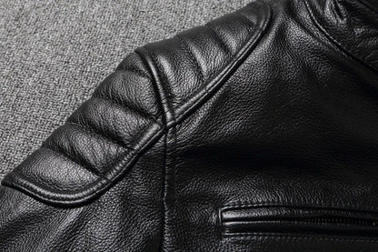 2025 New Leather Jacket Top Layer 100% Cowhide Leather Clothes Men's Stand Collar Motorcycle Clothes  Autumn Winter Plus Size