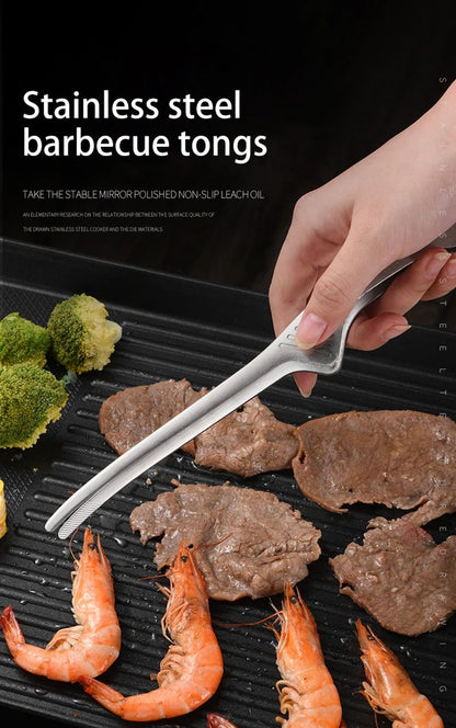 304 Stainless Steel Food Tongs Long Handle Non-slip Barbecue Tongs Steak Tongs Kitchen Cooking Tools Kitchen Accessories