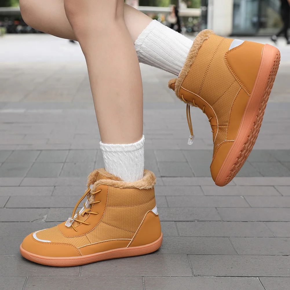 Women's Winter Snow Boots Fur Lined Barefoot Boots Wide Toe Box Ankle Booties Walking Boots Outdoor