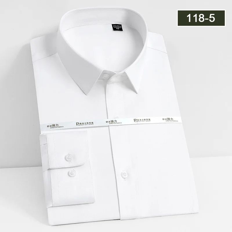 Men's white shirt long sleeved wedding business non ironing formal wear professional workwear casual wrinkle resistant shirt