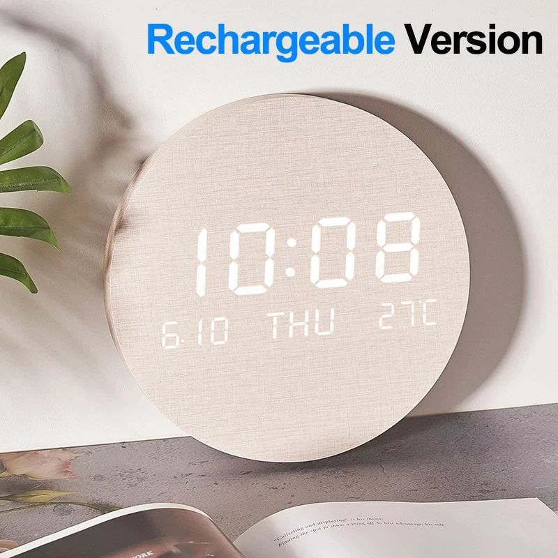 LED Digital Wall Clock Temperature Date Time Multi-function Display Living Room Home Bedroom Silent Clock Fashion Wall Clock
