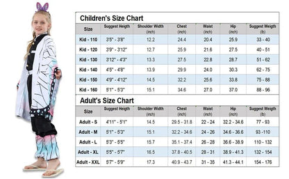 Anime Demon Slayer Kochou Shinobu Cosplay Costume Kimetsu No Yaiba Kochou Uniforms Wigs Hairs Halloween For Kids Adult Cos Party