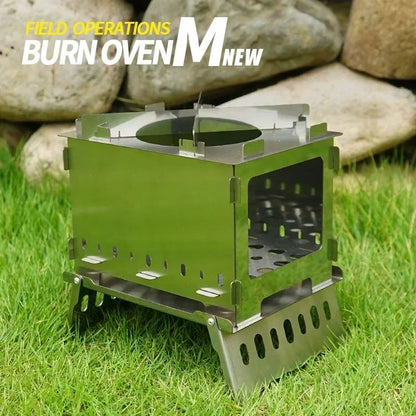 Home Electric Outdoor Folding Card Stove Grill Camping Windproof Incinerator Portable Charcoal Fire Wood Fire Grill