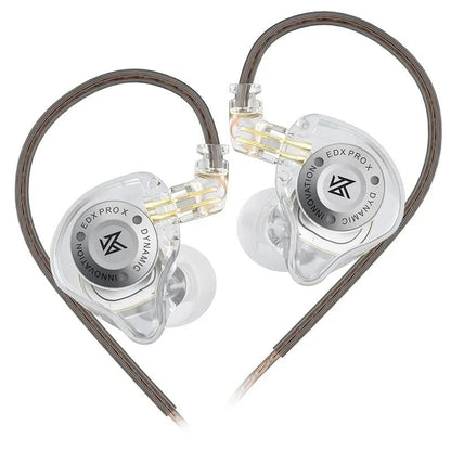 Fone de ouvido dinâmico KZ EDX PRO X HIFI Bass Earbud Esporte Música Cancelamento de Ruído Headsets Cabo 2 pinos KZ ZSTX ZSN PRO X EDC EDA ZVX