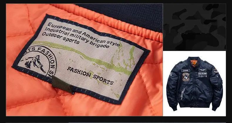 Winter Hip Hop Thick Warm Jacket Men High Quality Military Motorcycle Ma-1 Aviator Pilot Coats Male Baseball Bomber Jacket