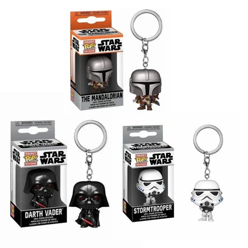 FUNKO Chaveiro Star Wars Peões Brancos Mandalorian Darth Vader Chaveiro PVC Action Figure Coleção Modelo Brinquedos Para Crianças POP