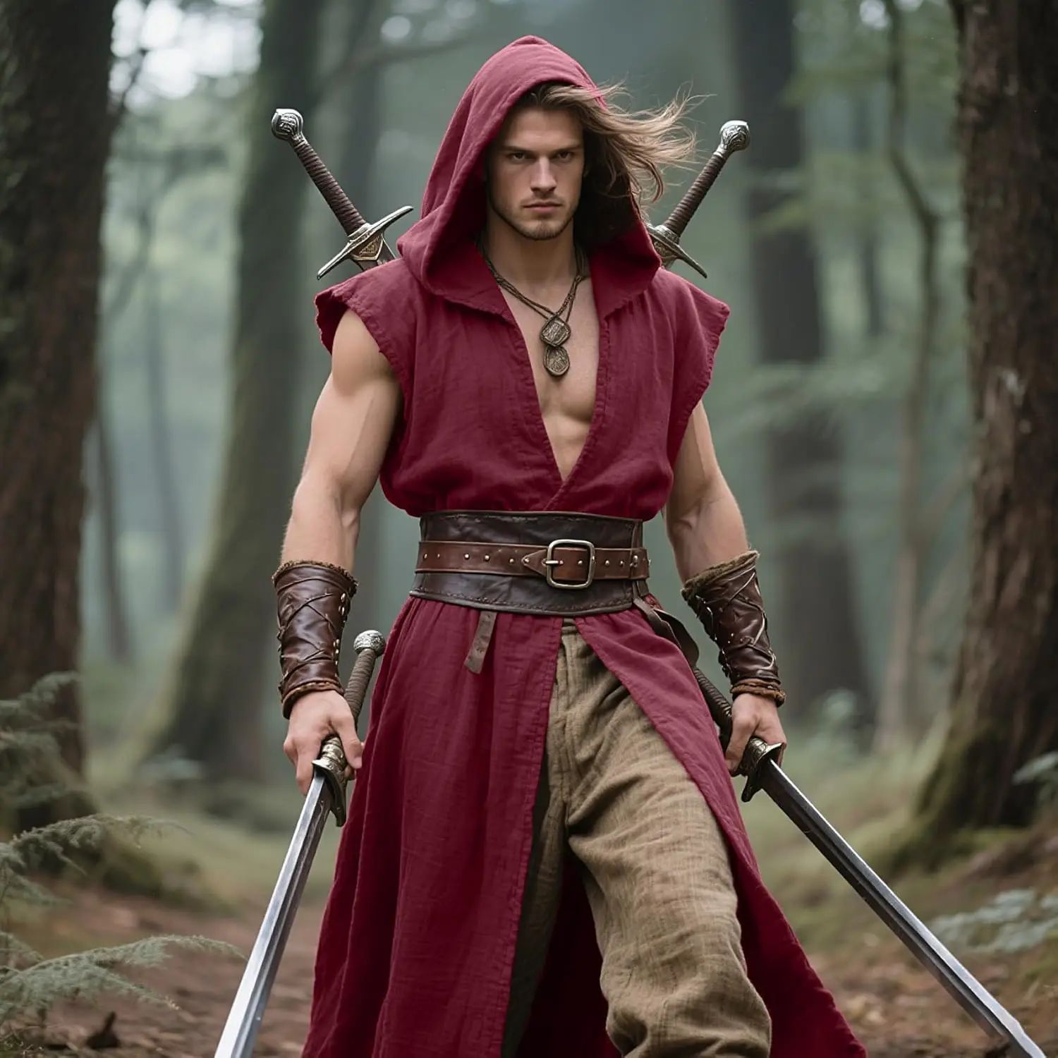 Men's Medieval Hooded Surcoat Renaissance Tabard Sleeveless Tunic Cloak Viking Costume Holloween Assassin Cosplay