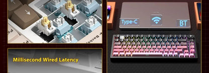 Leobog Hi75C Hi75 Hi75C Pro Kit de Teclado Mecânico Customizado de Alumínio Sem Fio para Jogos Bluetooth 2.4G Teclado Gamer com Hotswap com Fio