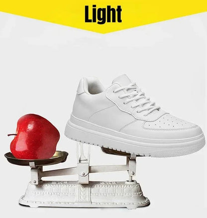 PDEP Tênis Masculino Aumento de Altura 10cm Invisível Elevador Branco Couro Esportivo Zapatillas De Hombre Tamanho Grande 46