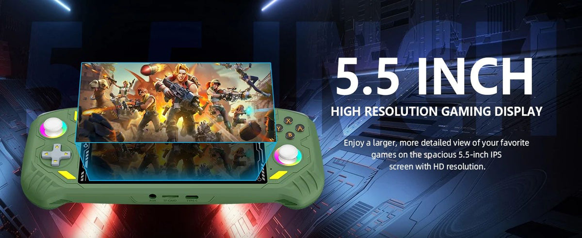 RG52 Mini Retro Handheld Game Console EmuELEC System 22000+ Games WIFI 5.5 Inch IPS Screen Video Player Game Console Boy Gifts