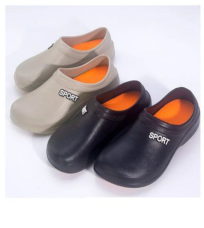 2025 New Kitchen Shoes Non-Slip Oil-Resistant Chef Rain Shoes Restaurant Food Work Shoes Comfortable EVA Material for Men