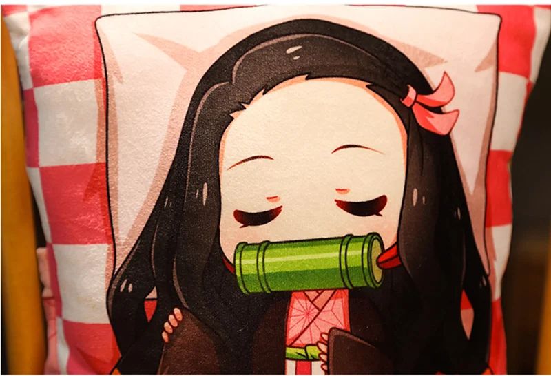 Demon Slayer Plush Stuffed Pillows Kimetsu No Yaiba Dakimakura Cute Anime Throw Pillow Kawaii Doll Tanjirou Nezuko Body Cushion