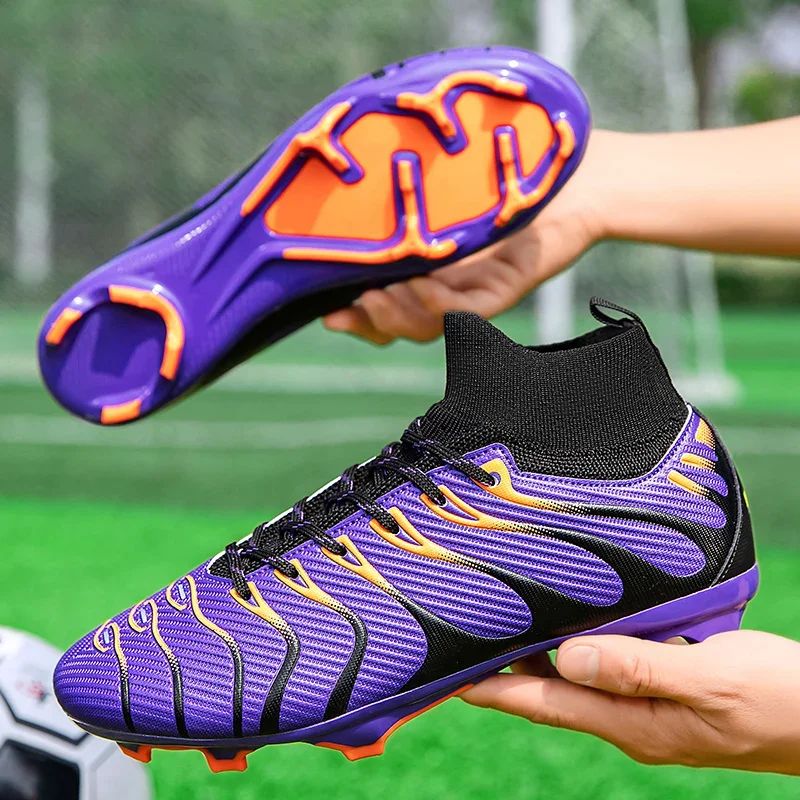 Men Match Non Slip Football Boots Cleats Indoor Outdoor Soccer Shoes Sport Training Long Spikes FG/TF Boys Futsal Comfortable