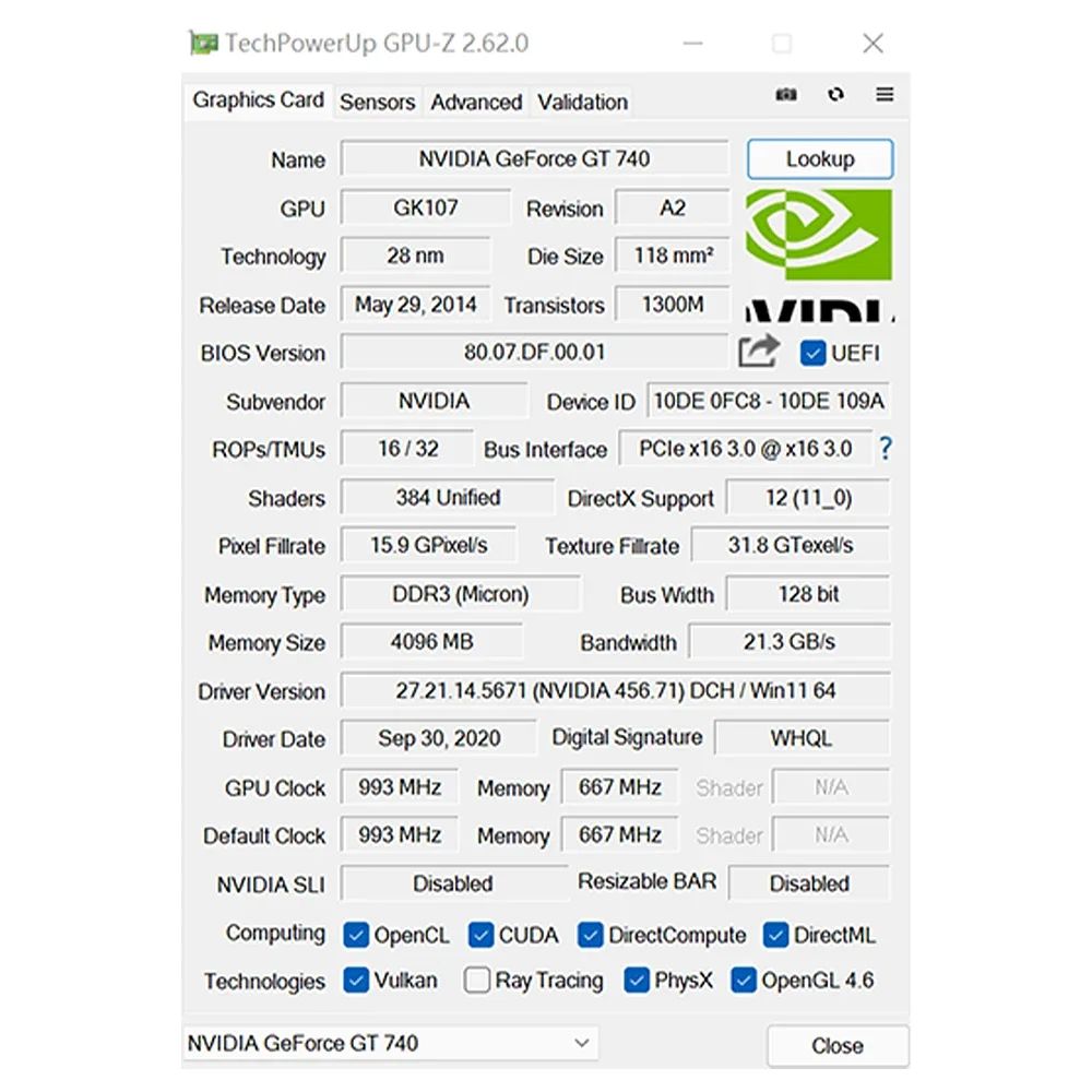 Placa de Vídeo SOYO NVIDIA GeForce GT740 4G GDDR3 GPU 128bit PCIe 3.0 x16 Placas de Vídeo para Jogos para Componentes de Computador de Mesa
