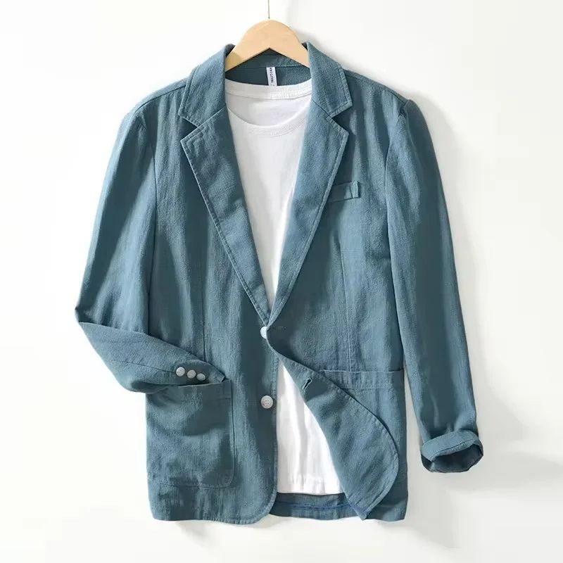 Breathable Men's Blazer Suit Jacket For Men Black Coat For Summer Business Lightweight Male Clothes 2025