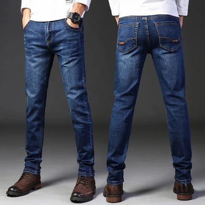 Novas calças jeans clássicas masculinas primavera e outono, de alta qualidade, duráveis, soltas, de corte reto, casuais, versáteis, estilo cowboy