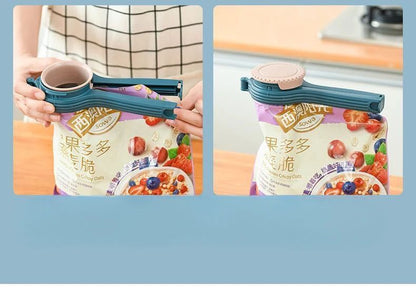 1pcs Food Storage Bag Sealing Clips Plastic Cap Sealer Clip with Pour Spouts Snack Candy Storage Fresh Clamp Kitchen Organizer