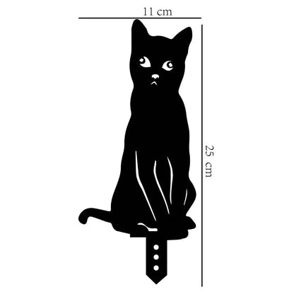Exclusive Cute Cat Garden Decorative Silhouette - Tiki-Inspired Cat Family Garden Stakes | Perfect Outdoor Statues for Garden