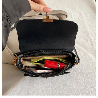 Elegant Leather Women's Satchel - Small Square Shoulder Bag, Fashion Crossbody & Underarm Handbag