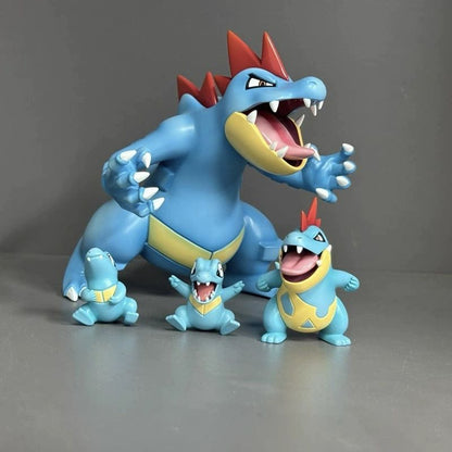 Desenho Animado Anime P0kemon Totodile Croconaw Feraligatr Boneco de Ação Modelo de Estátua de Mesa Brinquedo de Presente