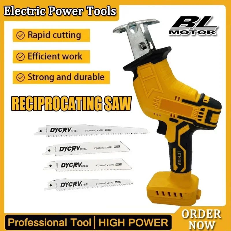 Serra Sabre Sem Fio 2800RPM 20V Serra Elétrica Sem Escovas Multifuncional para Cortar Metal Madeira Tubos Ferramenta Elétrica Compatível com Dewalt