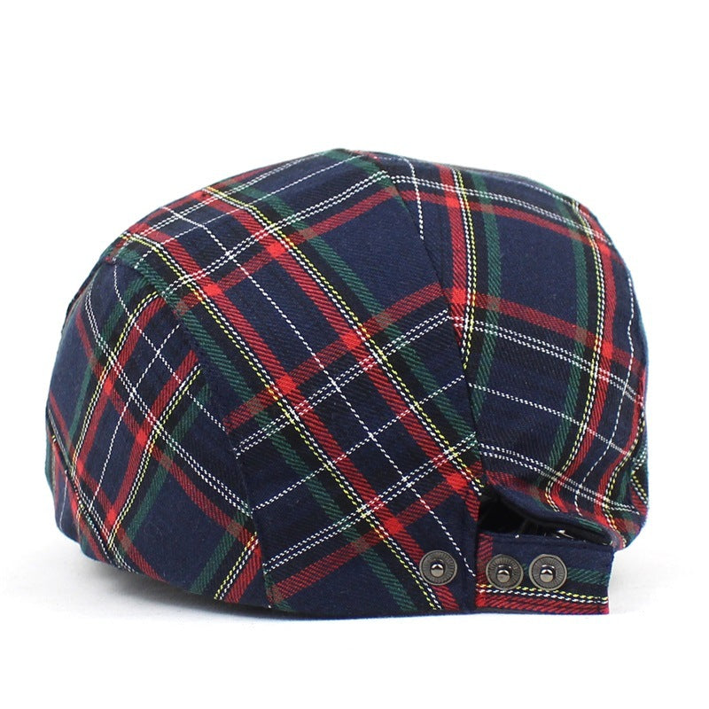 Beret British Plaid Peaked Cap Newsboy Cap Colorful Style Women Men's Forward Hat