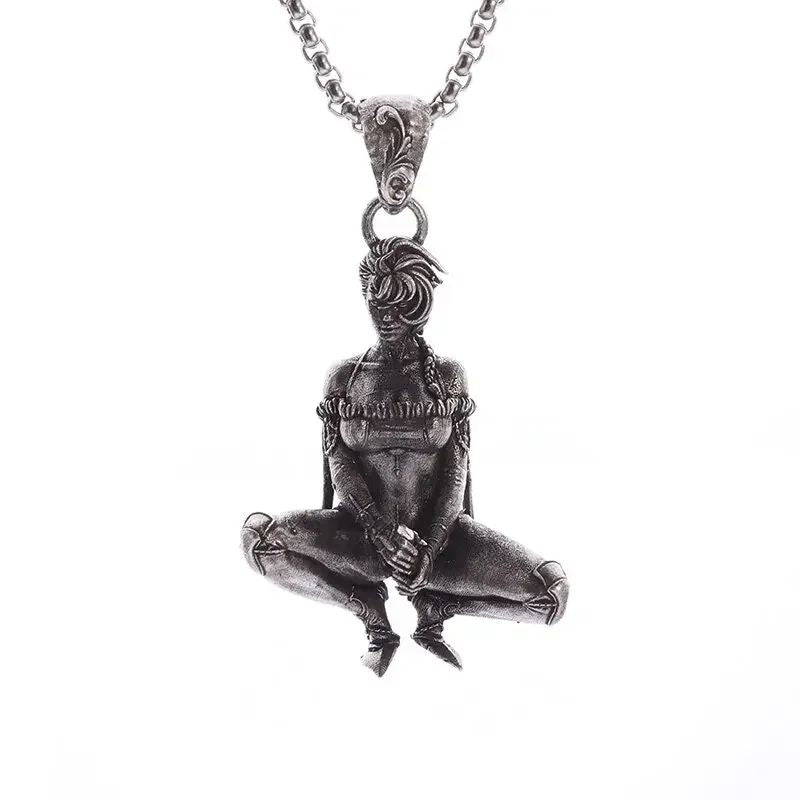 Colar Pingente Ceifador da Morte Gótico Misterioso Diabo Masculino Personalidade Punk Retro Halloween Joias da Moda