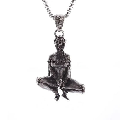 Colar Pingente Ceifador da Morte Gótico Misterioso Diabo Masculino Personalidade Punk Retro Halloween Joias da Moda