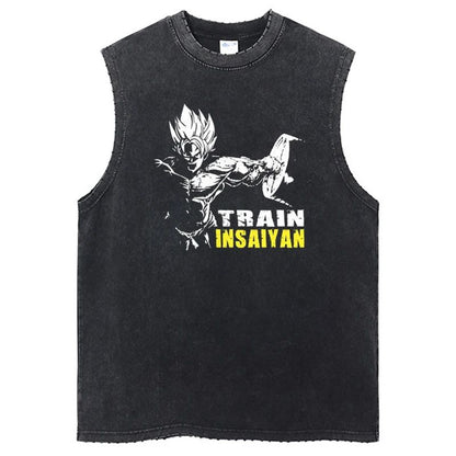 Streetwear Gym Sleeveless Tshirt Vintage Sports Tank Tops Sleeveless Dragon Ball Anime Graphic Harajuku Cotton Vest T-Shirts