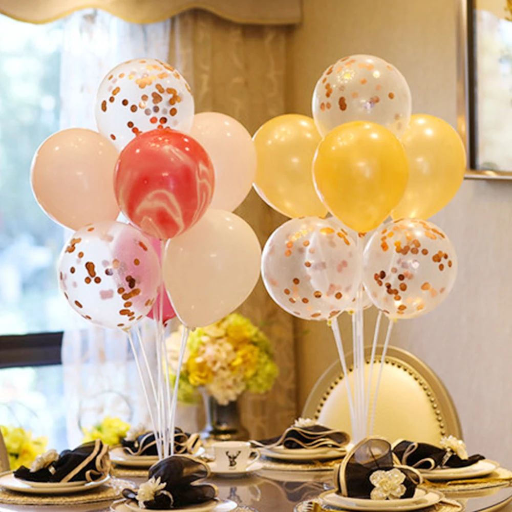 Runto 2 sets Balloon Stand with Base, Balloon Column Stand for Wedding Christmas New Year Birthday Graduation Party Decor