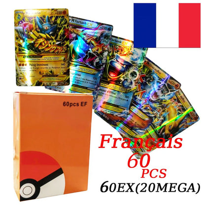 2025 Nova Versão Francesa Cartas Pokémon VMAX V EX GX MEGA Coleção Cartas Batalha Treinador Brinquedos de Natal Infantis Presente