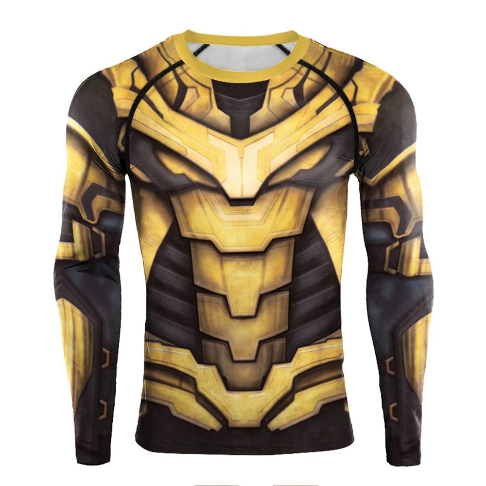 Super Mens Compression T-Shirt Long Sleeve 3D Tight Fitness Gym Sports Digital Printed Running Shirts Hero Jerseys Cosplay Top