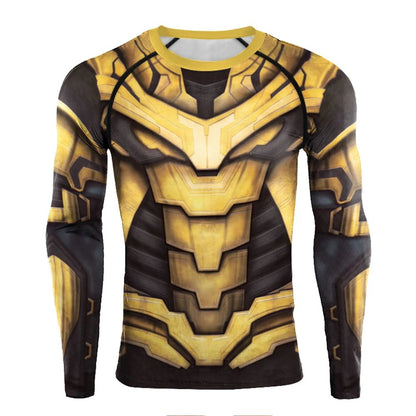 Super Mens Compression T-Shirt Long Sleeve 3D Tight Fitness Gym Sports Digital Printed Running Shirts Hero Jerseys Cosplay Top