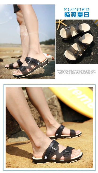 Summer Sandals Men Slippers Outdoor Beach Casual Shoes Zapatos De Hombre Indoor Durable Anti Slip Peep Toe New
