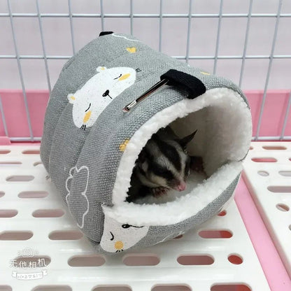 Ninho de Hamster Bolsa de Mel Esquilo Ramo de Flor Brilhante Porquinho-da-índia Porco-da-holanda Gato Longo Suprimentos de Aquecimento de Inverno para Animais de Estimação Gaiolas de Algodão