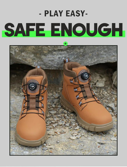 Botas de segurança masculinas à prova d'água, indestrutíveis, com biqueira de aço, anticorte, resistentes a perfurações, sapatos de segurança para motociclistas, Botas Para Hombre